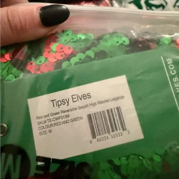 NWT - Tipsy Elves Red and Green
Reversible Sequin High Waisted Leggings - Picture 6 of 6